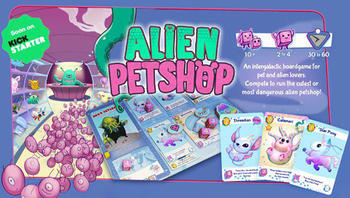 Above: Game Design professor Greg Grimsby recently launched his new game, Alien Petshop, an intergalactic board game for pet and alien lovers. 